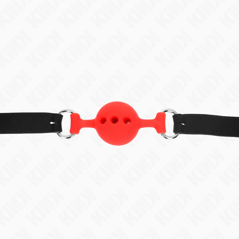 Fully silicone gag 55 x 2 cm with 4 cm ball size S red adjustable 35-51 cm