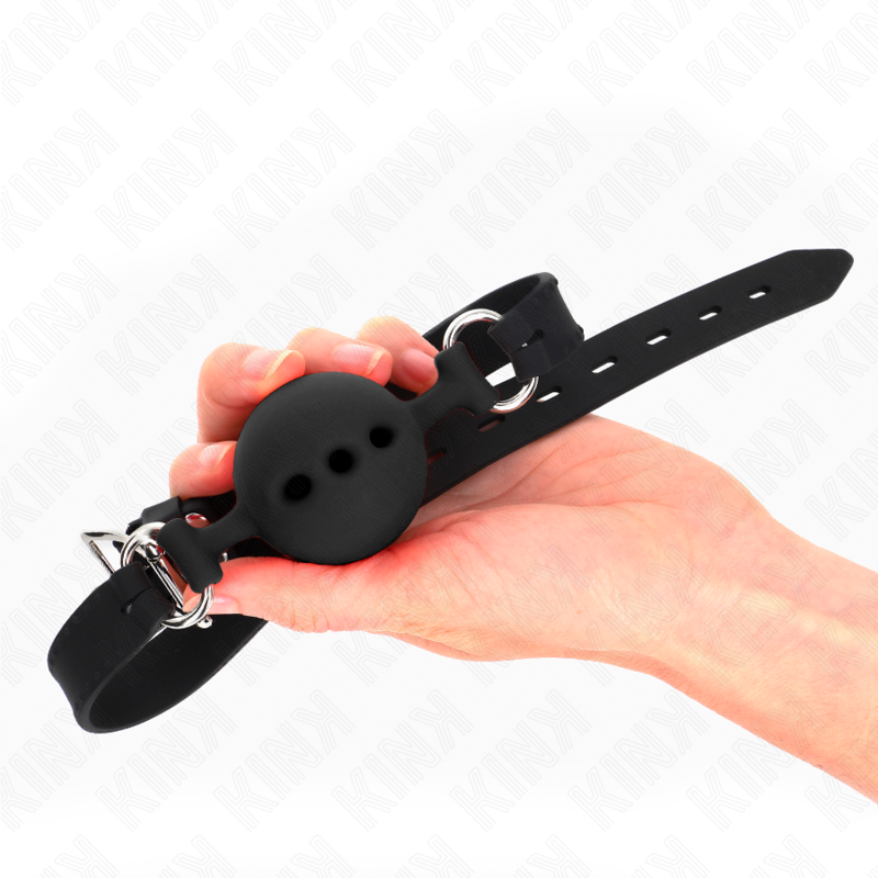 Bâillon Ball Gag Silicone 4 cm Sangle Ajustable 35-51 cm - Kink