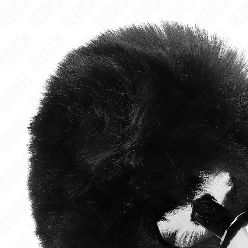 7 x 3 cm stainless steel plug with 8 cm black faux fur rabbit tail