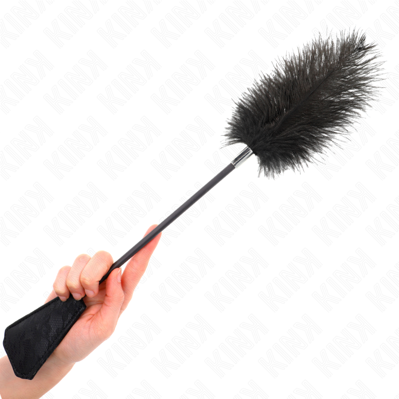 Ostrich feathers for tickle with lace palette 56 cm