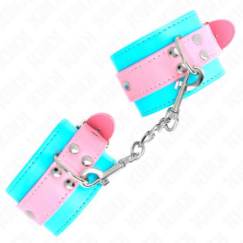 KINK - CUTE WRAPS - ADJUSTABLE BLUE/PINK WRISTBANDS 16-28 CM X 5 CM