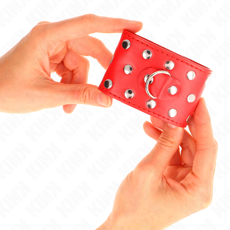 Wrist restraints with full red rivet snap closure adjustable 19-24 cm x 5.5 cm