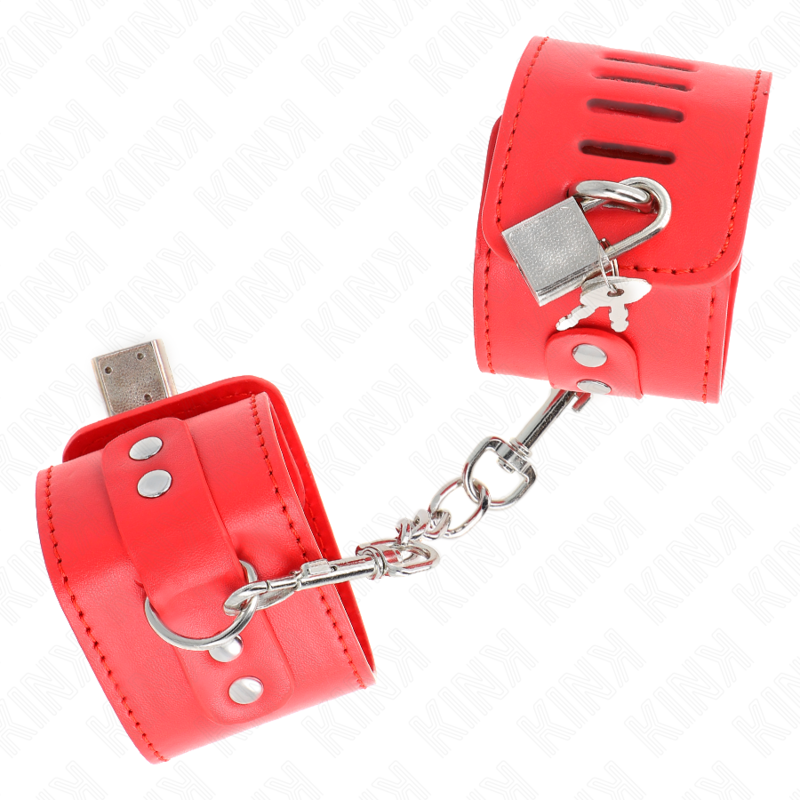 Wrist rest with adjustable red padlock closure 16-23 cm x 5.5 cm