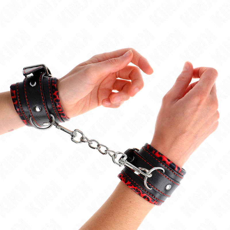 Menottes BDSM Doublées Fourrure Réglables 17-31 cm - Kink