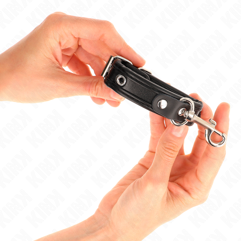 Mini black bracelets with adjustable studs 16-22 cm x 2 cm