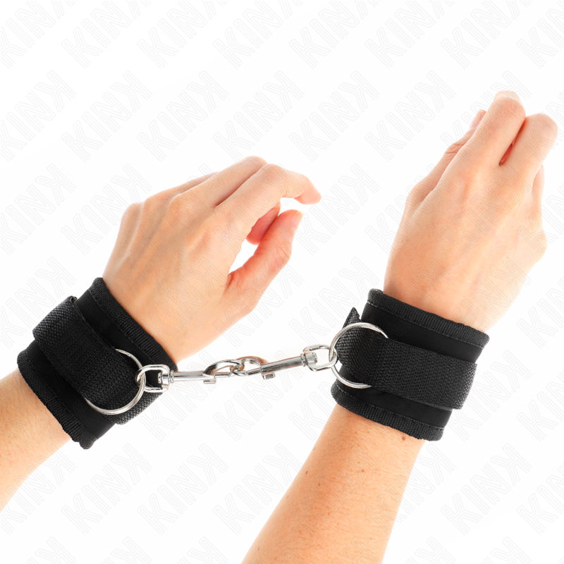 Black Nylon Hook and Loop Wrist Braces Model 2 Adjustable 18-35cm x 6cm