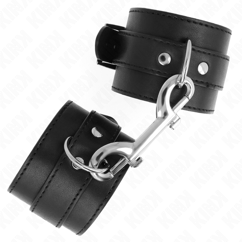 Wrist bracers - single row of rivets and large adjustable black buckle 17-28 cm x 5 cm