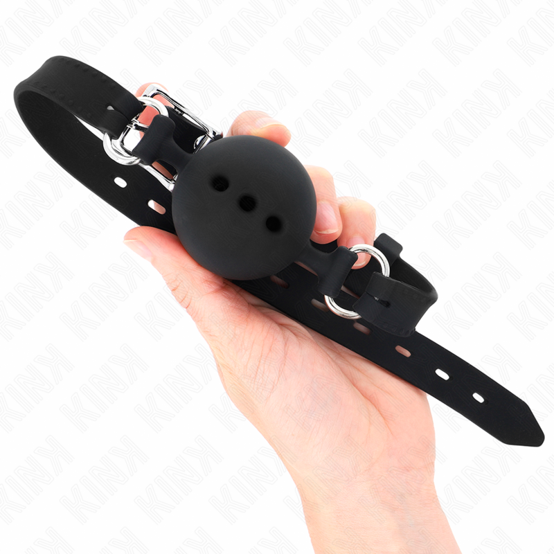 Fully silicone stick 55 x 2 cm with 4.5 cm ball size m black adjustable 35-51 cm