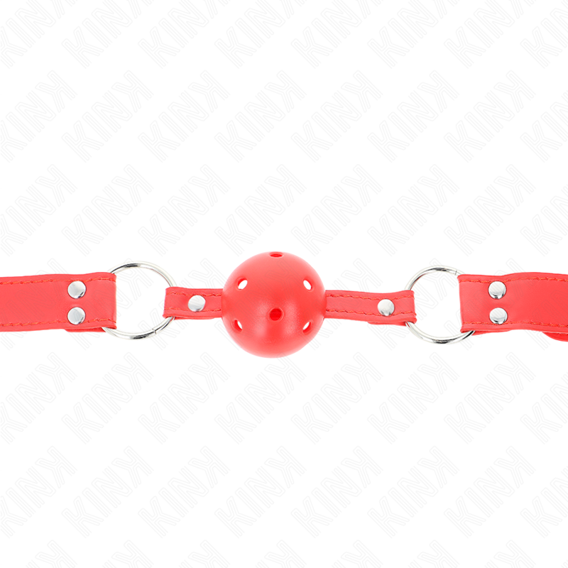 Red Hollow Hard Ball Gag Complete 62 x 2 cm