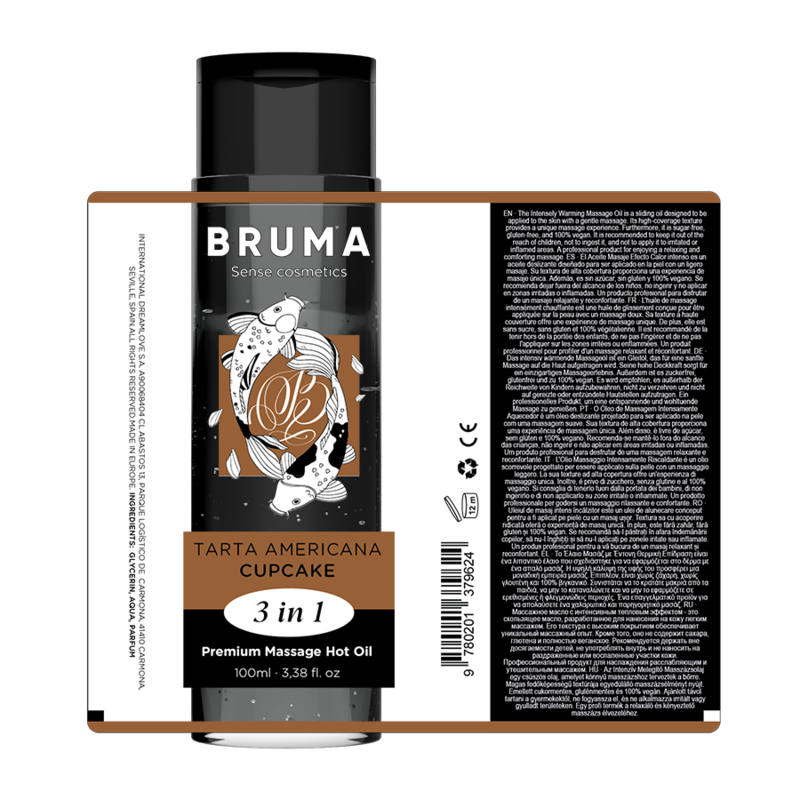 BRUMA - PREMIUM WARMING MASSAGE OIL, CUPCAKE FLAVOR, 3 IN 1 - 100 ML