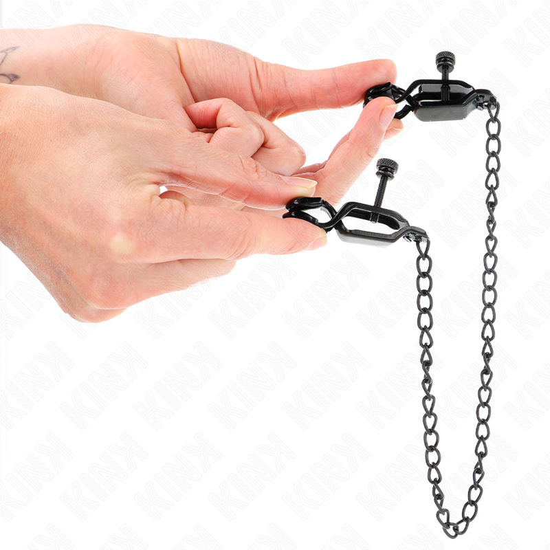 Flat chain tongs black 30 cm