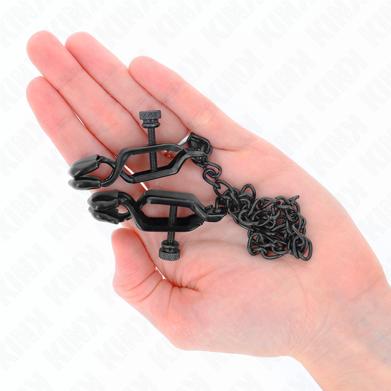 Flat chain tongs black 30 cm