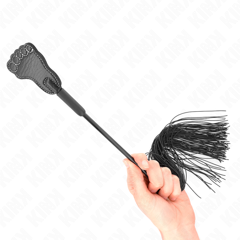 Foot-shaped paddle with tassel whip 31 cm