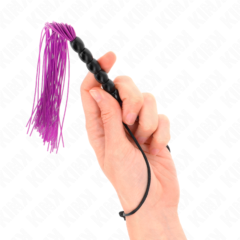 Mini silicone whisk with 6 purple balls 26 cm