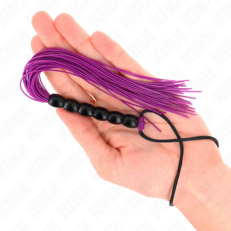 Mini silicone whisk with 6 purple balls 26 cm