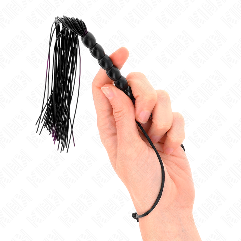 Mini silicone whisk with 6 black balls 26 cm