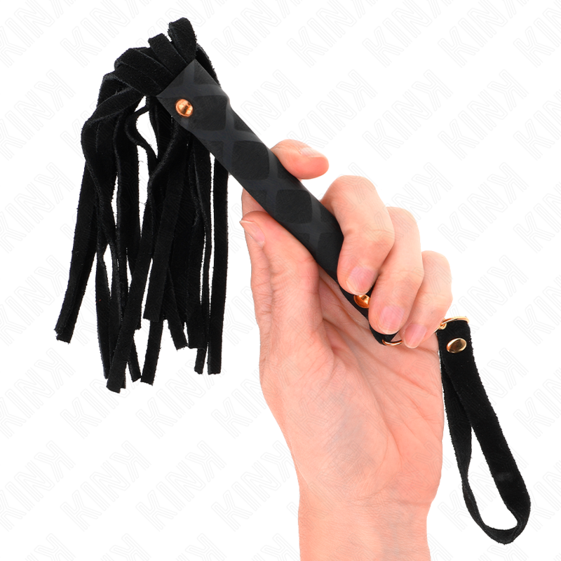 Mini black suede whip 30 cm