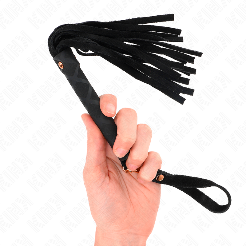 Mini black suede whip 30 cm