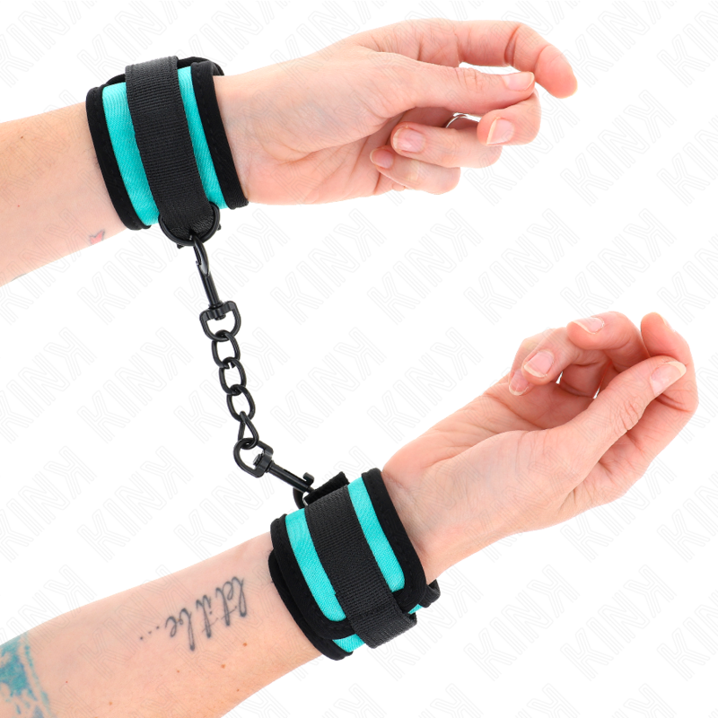 Adjustable Black-Blue Hook and Loop Nylon Wrist Braces 18-32cm x 5cm