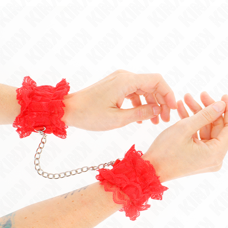 KINK - RED LACE ELASTIC WRIST ATTACHMENTS