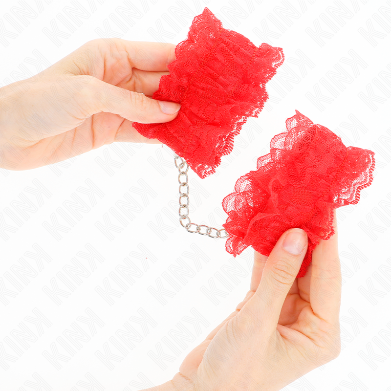 KINK - RED LACE ELASTIC WRIST ATTACHMENTS