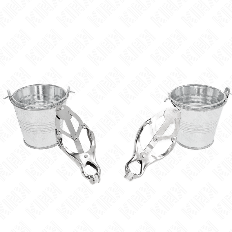 Japanese clover nipple clamps with silver bucket