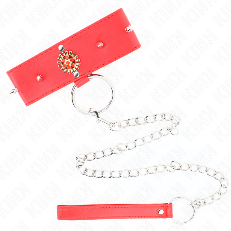 Red diamond necklace with belt 65 cm adjustable 35-51 cm x 7 cm
