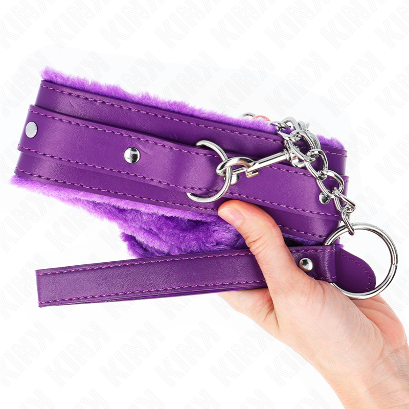 Collar with leash 65 cm with restrictions purple 36-42 cm x 5.5 cm