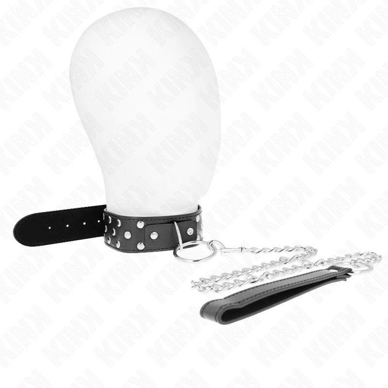 Ring rivet necklace with belt 65 cm black adjustable 36-50 cm x 3.8 cm