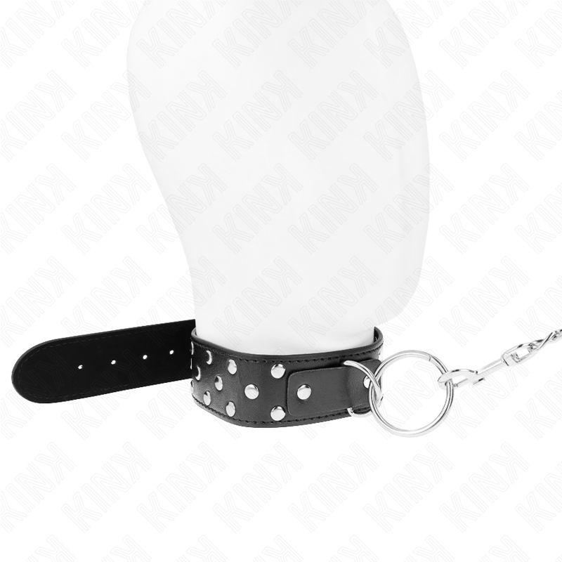 Ring rivet necklace with belt 65 cm black adjustable 36-50 cm x 3.8 cm