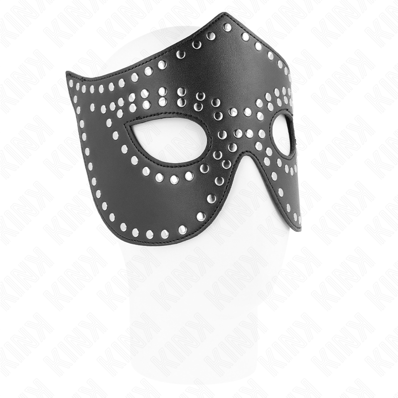 Leatherette mask with rivets model 2 30 x 12 cm