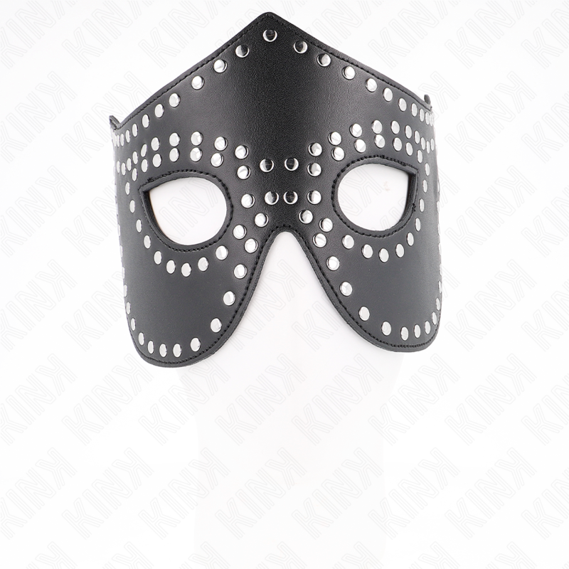 Leatherette mask with rivets model 2 30 x 12 cm