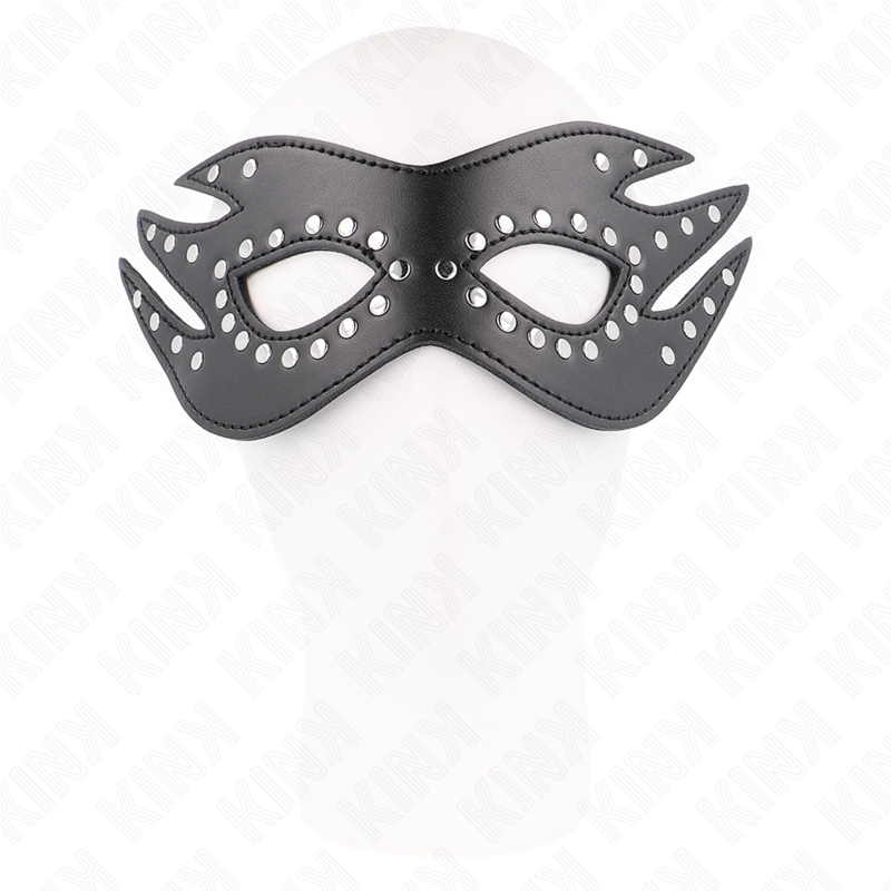Leatherette mask with rivets model 3 26 x 9.5 cm