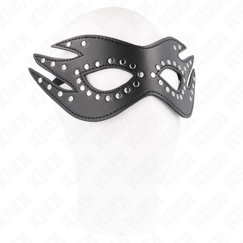 Leatherette mask with rivets model 3 26 x 9.5 cm