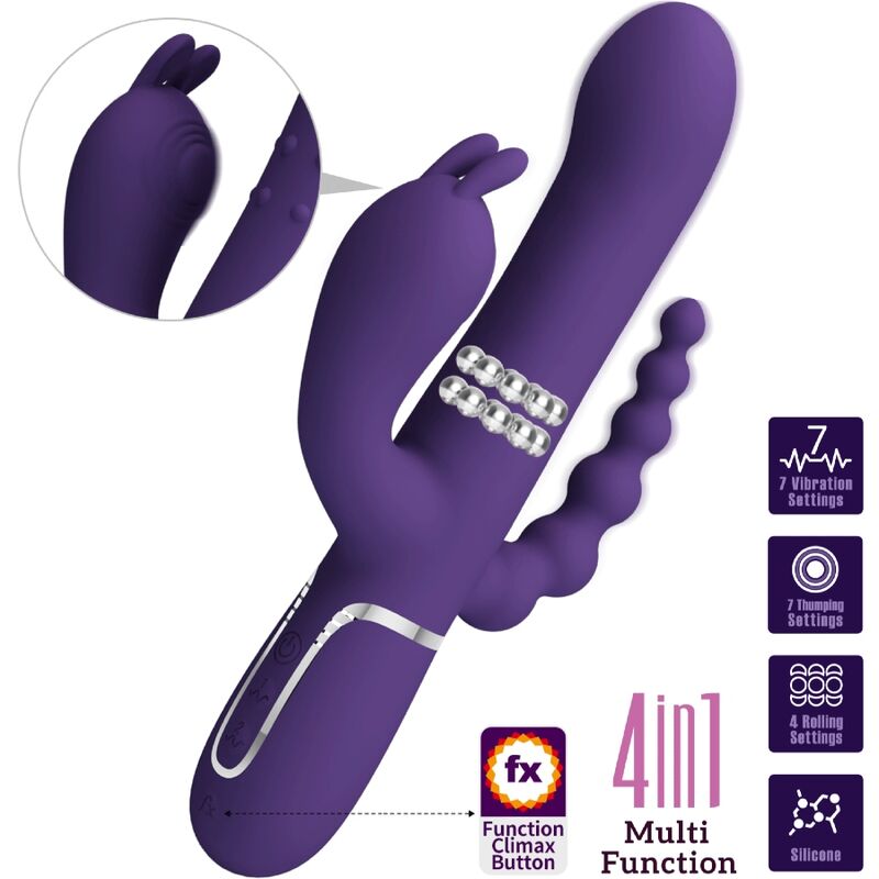 Cammy 4-in-1 Multi-Function Triple Vibrator Purple