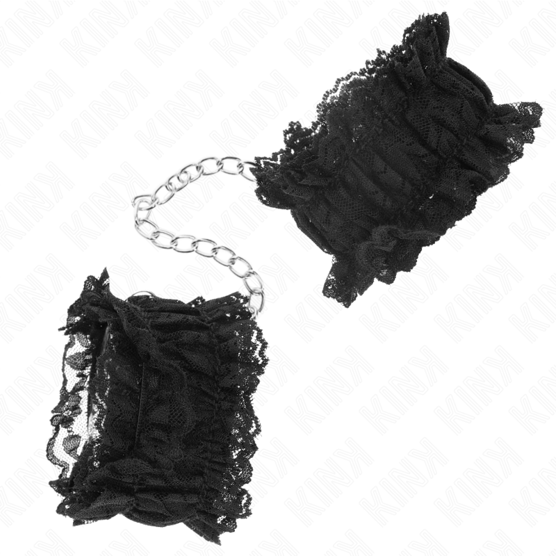 Black lace elastic wrist ties