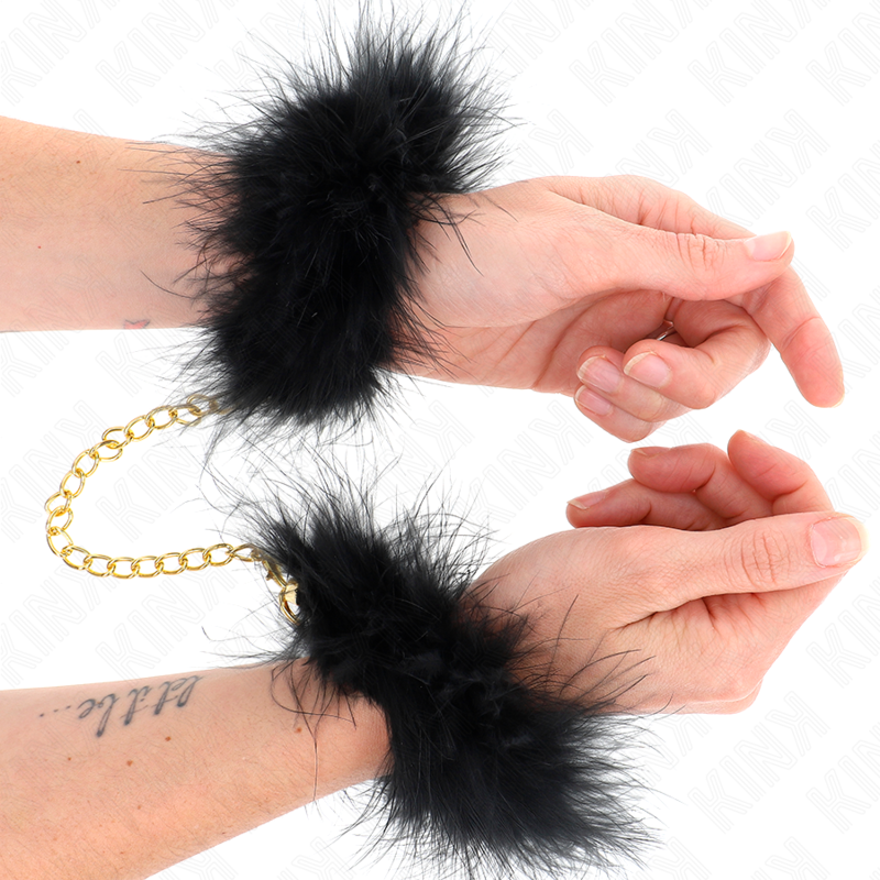 KINK - FEATHER CUFFS WITH GOLD CHAIN ​​MODEL 0