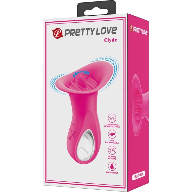 Clyde Oral Vibrator Vibrating Tongue 12 Vibrations Pink