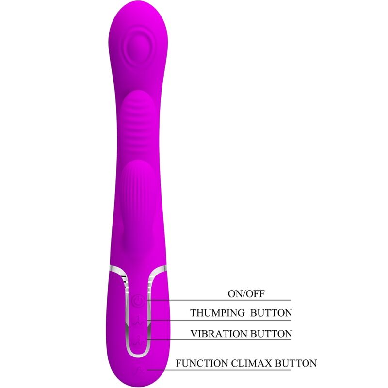 Vibromasseur Triple Rabbit Shania Langue Stimulante - Silicone - Pretty Love
