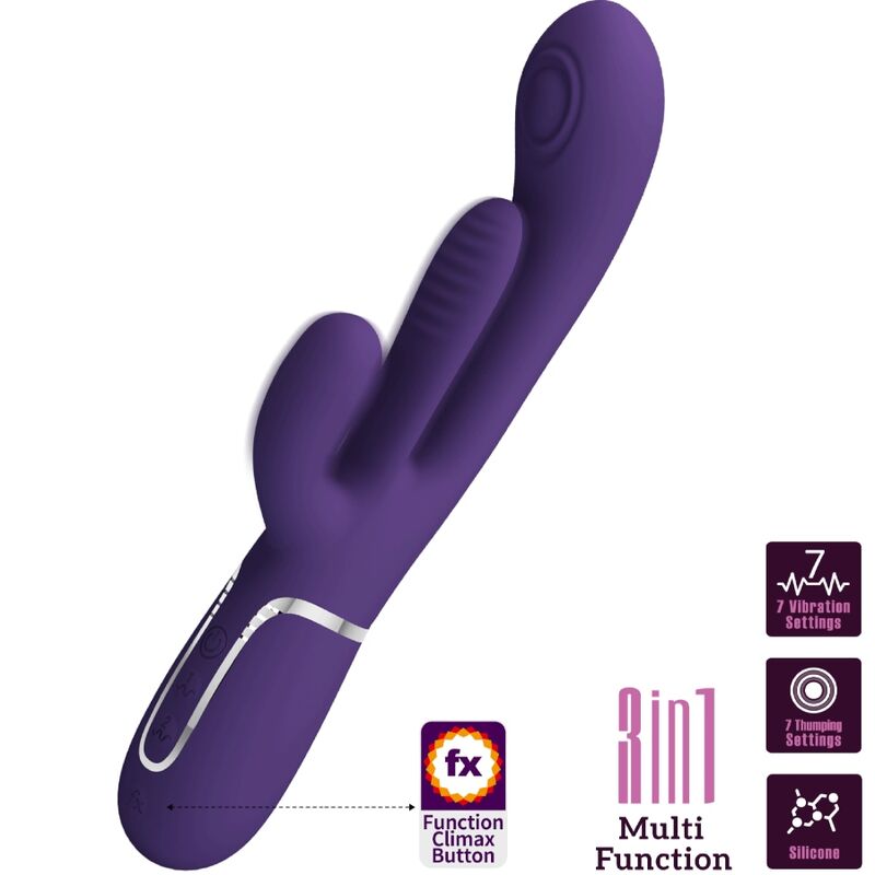 Shania Triple Rabbit Multi-Function Vibrator Purple