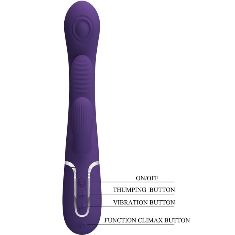 Shania Triple Rabbit Multi-Function Vibrator Purple