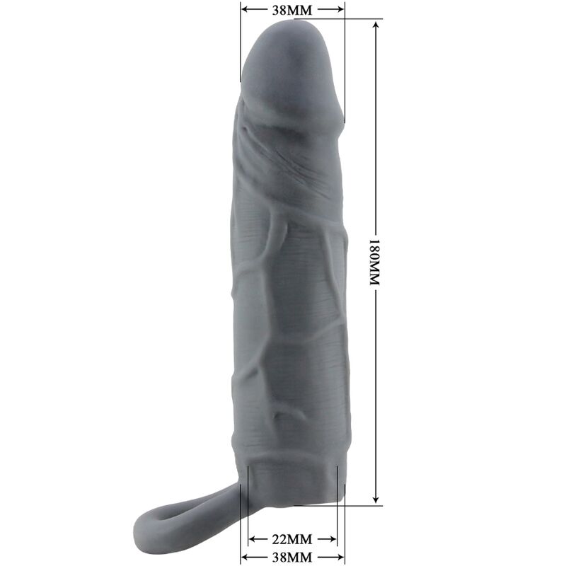 Dark Grey Realistic Skin Penis Sleeve