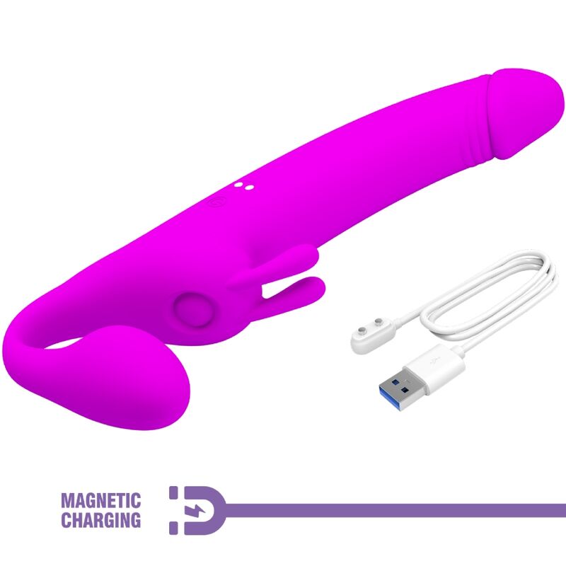 Zanini strapless strap-on 10 vibrations purple