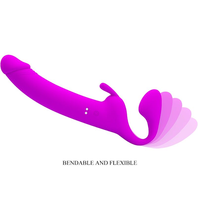 Zanini strapless strap-on 10 vibrations purple