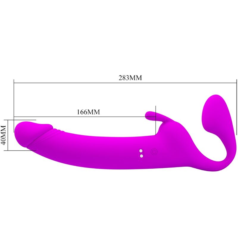 Zanini strapless strap-on 10 vibrations purple
