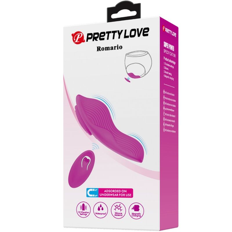 PRETTY LOVE - ROMARIO LAY-ON CLITORIS STIMULATOR WITH PINK REMOTE CONTROL