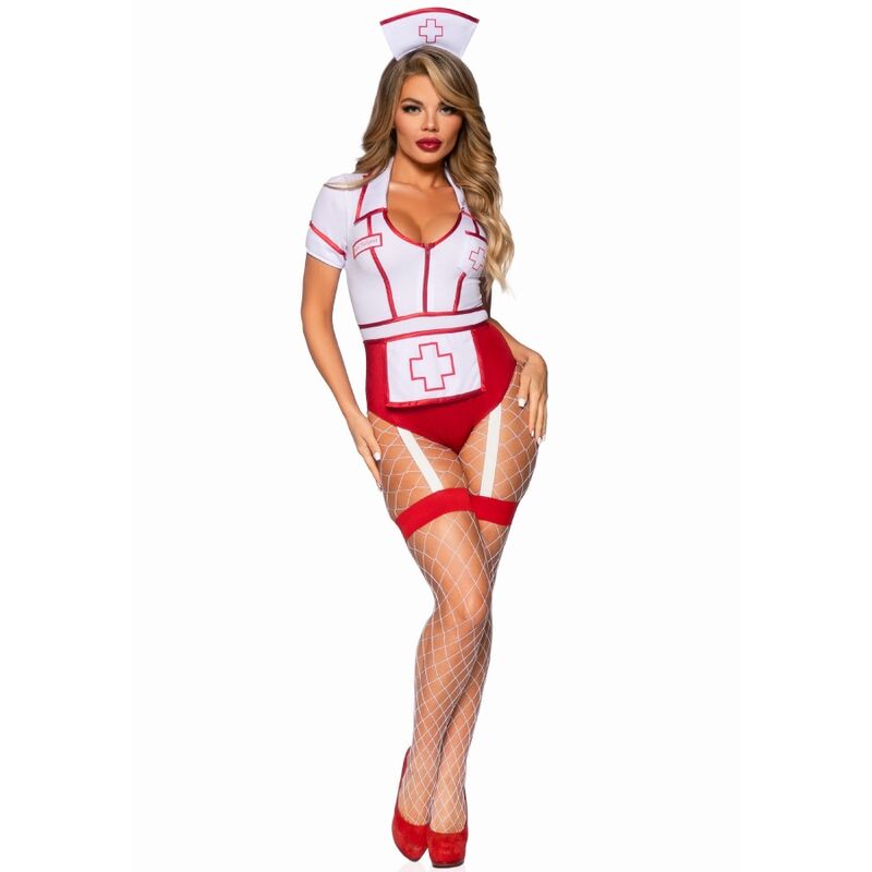 Sexy red/white nurse costume m
