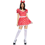 Polka dot dress + red/white headband s