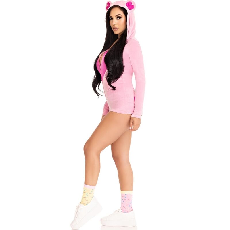 Pink teddy bear velvet bodysuit s