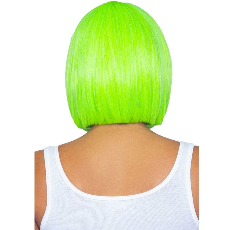 Fluorescent green bob wig